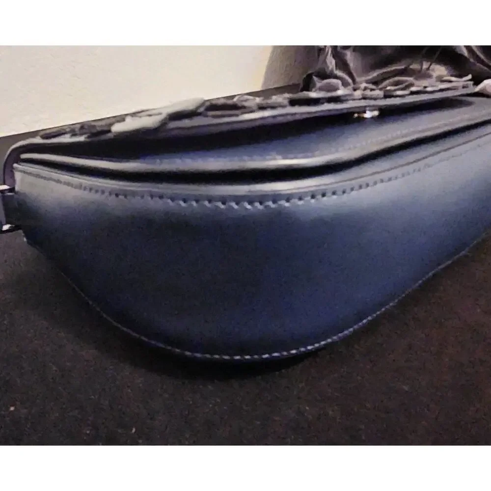 Kate Spade Owl Zibbi Blue Leather Crossbody Bag 9x6.5x2